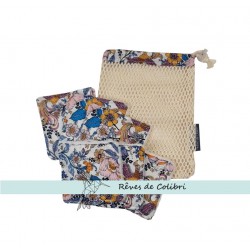 Lot de lingettes lavable et leur filet de lavage