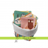 Lot de lingettes animaux et leur panière