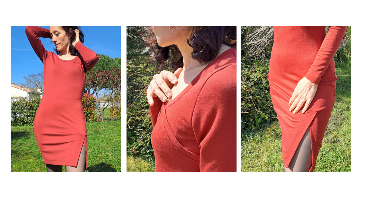 Robe en Maille Milano rouge brique